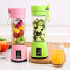 USB Rechargeable Electric Automatic Vegetable Fruit Citrus Orange Juice Maker Cup Mixer Bottle (380ML)(4 Blades Blue)