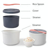 Kitchenware Microwave Oven Utensils Rrice Cooker Heating Steamer Pot Steamed Rice Box(Bright Orange)