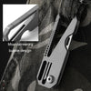 Multifunctional Titanium Keychain Outdoor Portable Defense Mini Folding Knife, Style: With 2 Titanium Ring