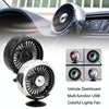 F102 Vehicle Dashboard Multi-function USB Colorful Lights Fan(Black)