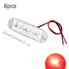 6pcs 12-Bead LED Flashing Warning Lights Motorcycle RV Signal Lights(Red Light)