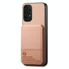 For Samsung Galaxy A53 5G Twill Fabric Leather Vertical Flip RFID Card Bag Phone Case(Pink)