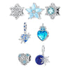 BSC530 Winter Snowflake DIY Bracelet Bead Christmas 925 Silver Bead Accessories