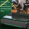 A39 LED Luminous HIFI Stereo Computer Speakers Long Gaming Wired Audio(Black)