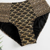 Woman Sexy Gilding High Waist Two Piece Bikini Swimsuit, Size:L(As Show)