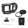 PULUZ for GoPro HERO12 Black /11 Black /10 Black /9 Black Thin Housing Shell CNC Aluminum Alloy Protective Cage with Insurance Frame & 52mm UV Lens(Black)