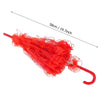 Wedding Parties Bridal Lace Cotton Umbrella Dancing Photography Prop Umbrella(Rose Red)