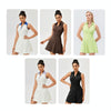 Lapel One-piece Tennis Skirt Quick-drying Breathable Waisted Sports Dress, Size: S(Black)