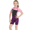 DIVE & SAIL WS-18813 2.5mm Children Warm Diving Suit One-piece Short-sleeved Sunscreen Snorkeling Suit Drifting Cold-proof Swimming Suit, Size: L(Black Powder Sleeve)