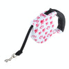 Pink Paw Print Retractable Dog Lead 5m - Medium Dogs 35kg