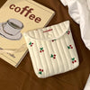 Embroidered Cartoon Cute Sanitary Napkin Mini Storage Bag, Color: Cherry