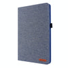 For Samsung Galaxy Tab S8 Ultra Horizontal Flip Fabric Leather Tablet Case with Card Slots & Holder(Blue)