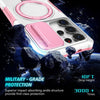 For Samsung Galaxy S25 Ultra 5G Sliding Camshield MagSafe Holder TPU Hybrid PC Phone Case(Pink White)