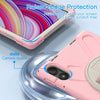 For Xiaomi Redmi Pad Pro 12.1 Rotatable Holder Silicone Hybrid PC Tablet Case with Shoulder Strap(Cherry Blossom Pink)