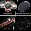 OLEVS 2871 Men Multifunctional Sports Chronograph Luminous Quartz Watch(Black + Rose Gold)