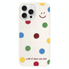 For iPhone 14 Pro Max Skin Feeling Jelly TPU Hybrid PC Phone Case(Polka Dot Smile White)
