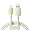 JOYROOM S-A53 Fluorescent Series 3A USB to 8 Pin Fast Charging Data Cable, Length:2m(Beige)