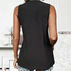 Women Spring Summer Round Neck Printed Vest T-Shirt Top, Size: M(Black)