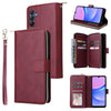 For Samsung Galaxy A16 5G 9-Card Slots Zipper Wallet Bag Leather Phone Case(Wine Red)