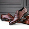 Male Autumn Top-grain Leather Pointed Business Dress Shoes, Size:43(Dark Brown)