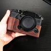 For FUJIFILM X-T5 Camera Cowhide Bag Anti-scratch Protective Case Base Cover(Deep Coffee)