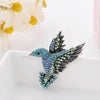 Inlaid Bee Bird Brooch Personality Clothing Pins Scarf Buckle(Blue)