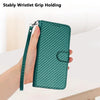 For Samsung Galaxy A26 5G YX0070 Carbon Fiber Buckle Leather Phone Case with Lanyard(Dark Green)