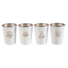 AOTU AT6657-2 4pcs Outdoor Camping Folding Stainless Steel Water Cup Set (White)