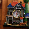 Big Castle Alarm Clock Villa Resin Craft Ornament(Left Blue Pavilion)