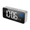 Bedside Alarm Clock Sound Control Mirror LED Music Clock (Silver)