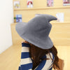 Halloween Personality Wizard Steeple Great Brim Wool Cap(Light Grey)
