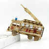 Simulation Fire Rescue Truck Creative Home Model Wooden Ornaments, Style:Fire Truck