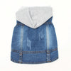 Retro Denim Dog Vest with Hood, Size M