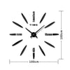 Bedroom Home Decor Large 3D Mirror DIY Wall Sticker Clock, Size: 100*100cm(Black)