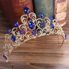 Crystal Wedding Crown Bride Crown Headband Accessories Hair Jewelry Ornaments(Blue)