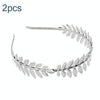 2pcs Tree Leaves Hair Band Headband Bridal Headdress Hair Accessories(Silver)