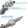 LT001 180 Degree 6.35mm Alloy Elbow Ratchet Screwdriver Set With 10 Screwdriver Bits