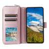 For Samsung Galaxy S24+ 5G Nine-card Slots Zipper Wallet Bag Leather Phone Case(Rose Gold)