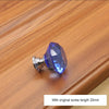 30mm K9 Clear Crystal Glass Chromium-plated One-hole Drawer Handle(Blue)