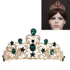 Crystal Wedding Crown Bride Crown Headband Accessories Hair Jewelry Ornaments(Green)
