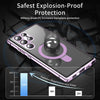 For Samsung Galaxy S25 Ultra 5G MagSafe Magnetic HD Frosted Tempered Glass Holder Phone Case(Purple)