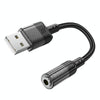 hoco LS37 Spirit Transparent USB to 3.5mm External Sound Card(Black)