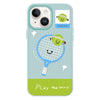 For iPhone 15 Skin Feeling Jelly TPU Hybrid PC Phone Case(Play Tennis Light Green)