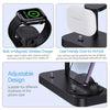 B25 8 Pin 4-in-1 Charging Stand Phone Holder for Apple Watch / AirPods(White)
