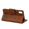For iPhone X / XS Pressed Flowers Butterfly Pattern Horizontal Flip Leather Case with Holder & Card Slots & Wallet & Lanyard(Brown)