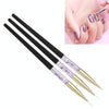 Monja 7/9/11mm 3 PCS/set Brush Liner Flower Grid Image Painting Acrylic Handle Drawing Pen Manicure Tool(Blue Rod Blue Diamond)