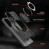 For Samsung Galaxy S21 5G Rotating Ring Holder Magnetic MagSafe Phone Case(Purple)