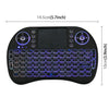 2.4GHz Mini i8 Wireless QWERTY Keyboard with Colorful Backlight & Touchpad & Multimedia Control for PC, Android TV BOX, X-BOX Player, Smartphones(Black)