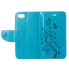 For  iPhone 8 & 7  Pressed Flowers Horizontal Flip Leather Case with Holder & Card Slots & Wallet(Blue)