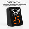 Simple Temperature Display Clock Three Alarm Clock Porch Wall Clock(Orange Lamp)